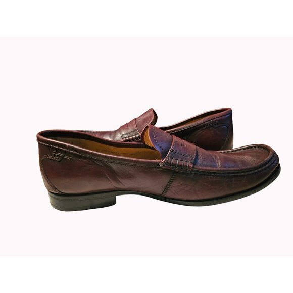 Florsheim Burgundy Leather Slip On Penny Loafer Moc Toe Dress Shoes Men's 12D US - Picture 2 of 12